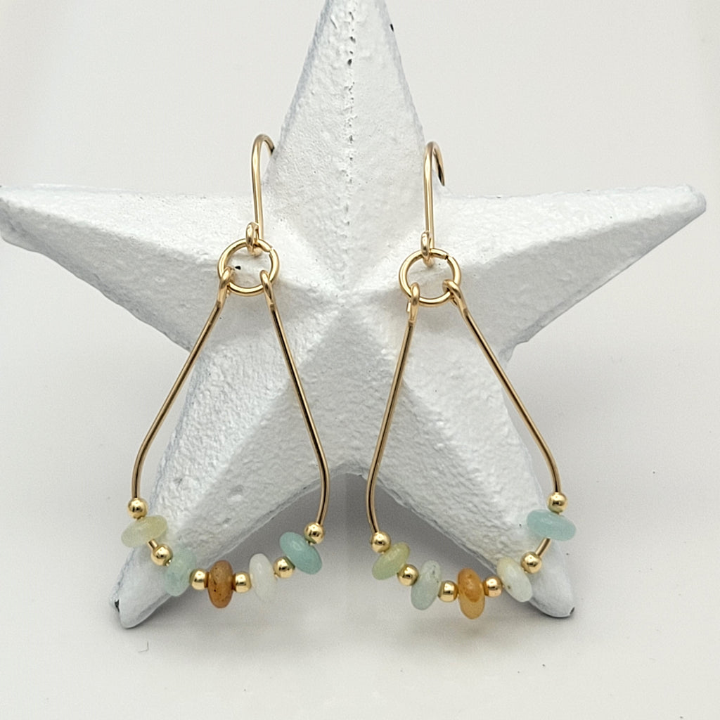 Lane - Gold & Amazonite Earrings Bijou by SAM