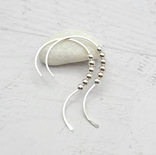 Open Heart - Silver & Silver Earrings Bijou by SAM