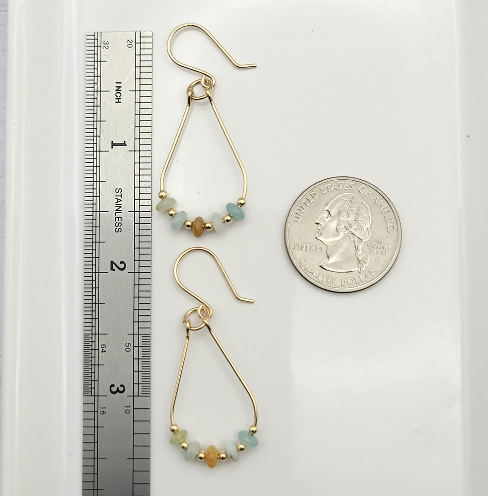Lane - Gold & Amazonite Earrings Bijou by SAM