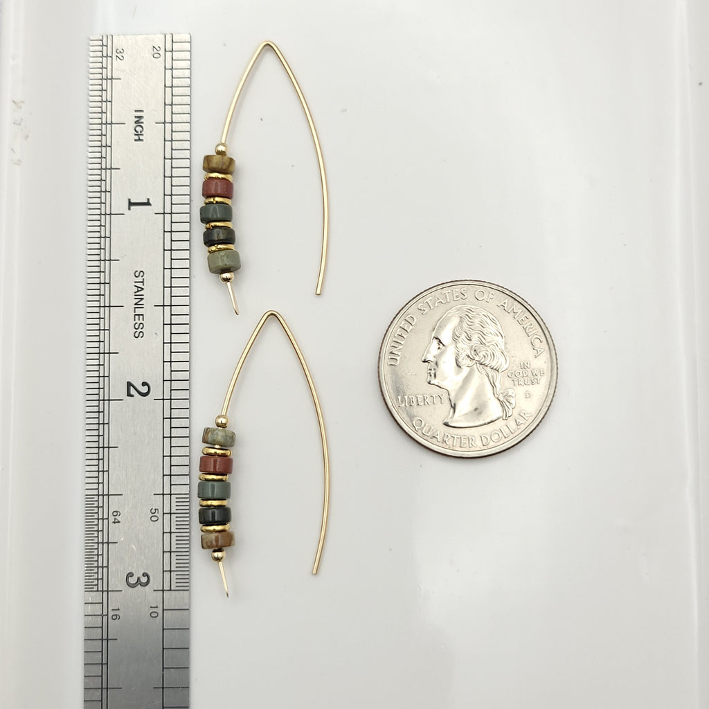 Wish - Gold & Red Creek Jasper Earrings Bijou by SAM