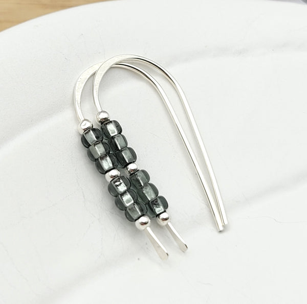 Cheval - Silver and Smokey Quartz Earrings Bijou by SAM