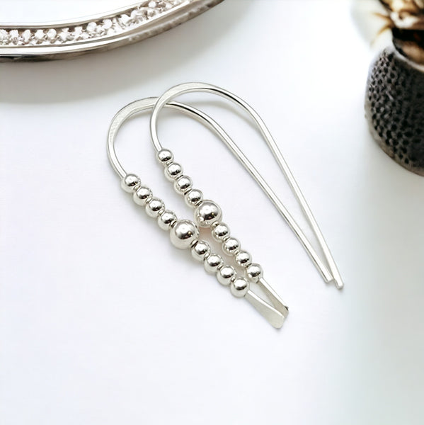 Cheval - Silver and Silver Earrings Bijou by SAM