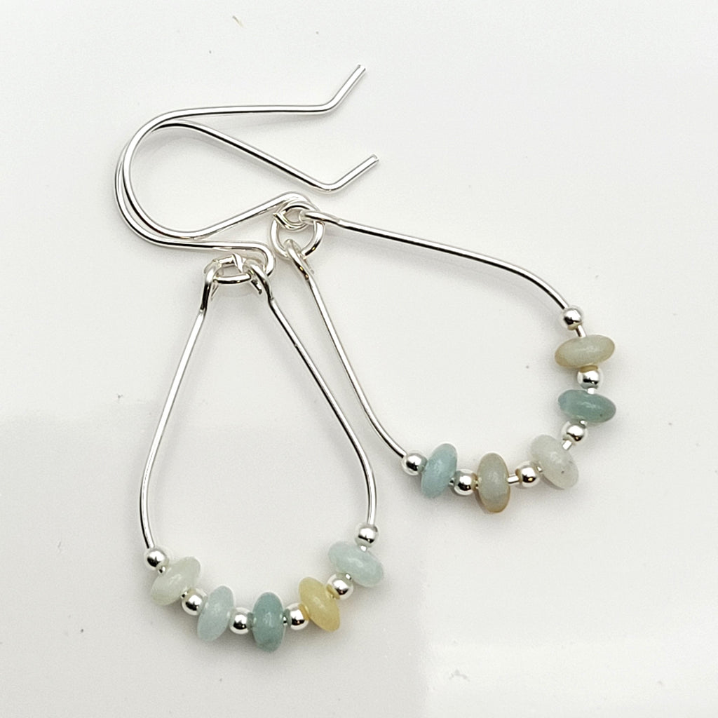 Lane - Silver & Amazonite Earrings Bijou by SAM
