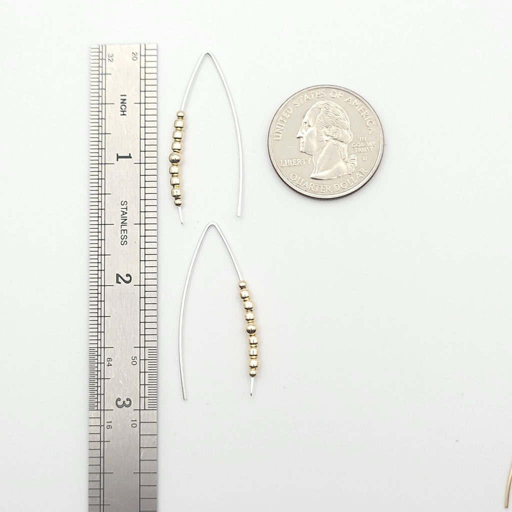 Wish - Silver with Gold Beads Earrings Bijou by SAM