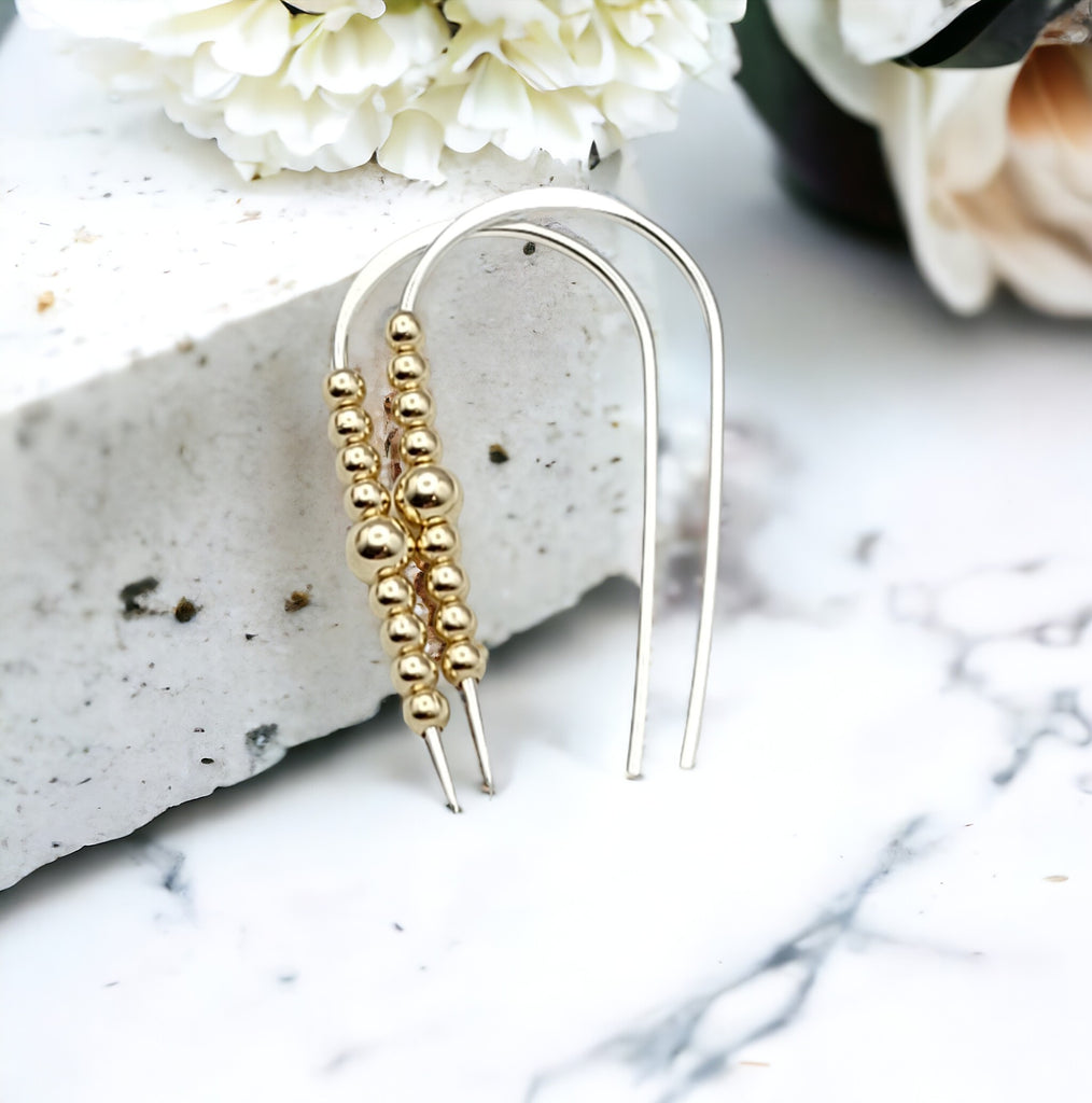 Cheval - Silver and Gold Earrings Bijou by SAM