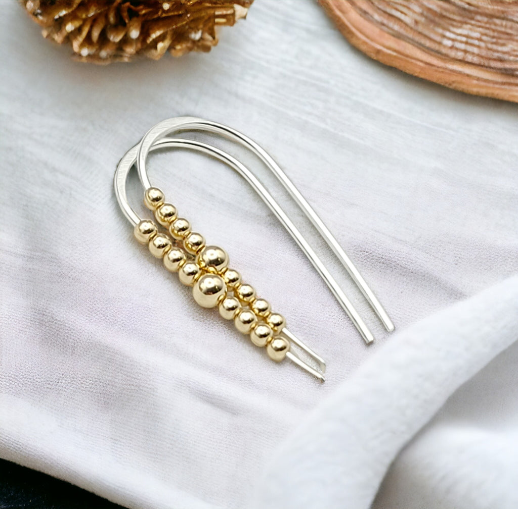 Cheval - Silver and Gold Earrings Bijou by SAM