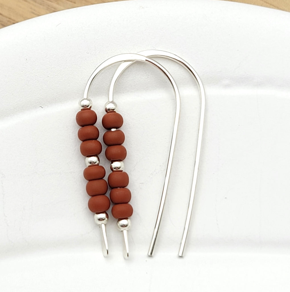 Cheval - Silver and Burnt Sienna Earrings Bijou by SAM