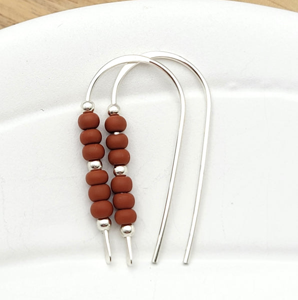 Cheval - Silver and Burnt Sienna Earrings Bijou by SAM