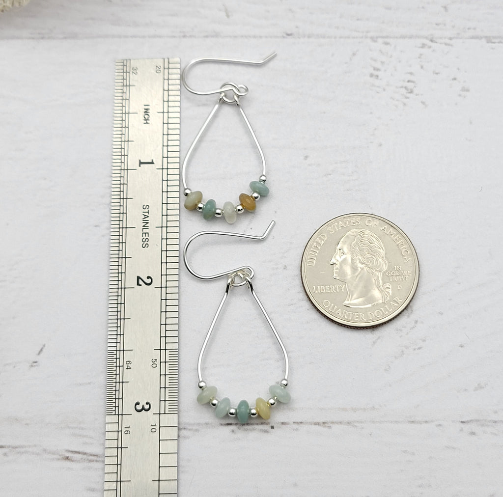 Lane - Silver & Amazonite Earrings Bijou by SAM