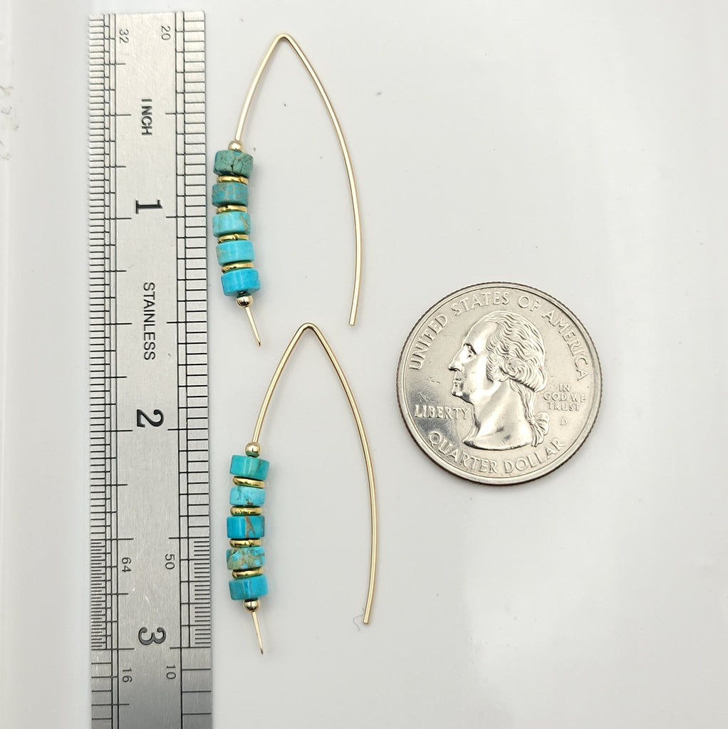 Wish - Gold & Turquoise Earrings Bijou by SAM