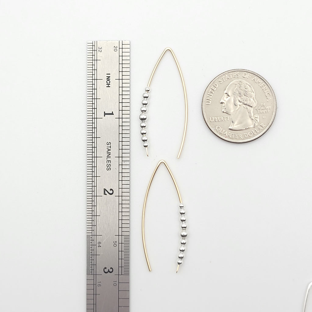 Wish - Gold with Silver Beads Earrings Bijou by SAM