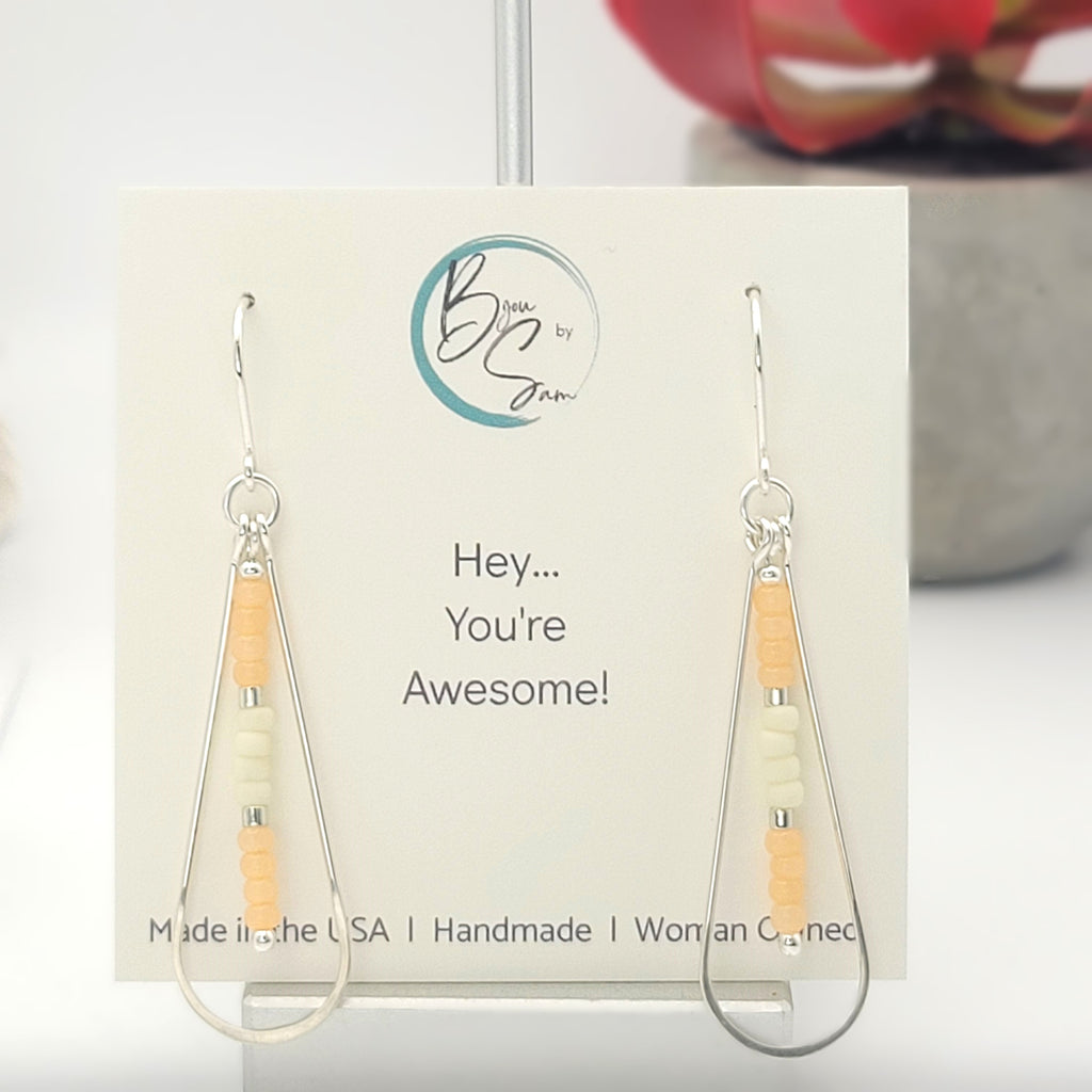 Harley - Silver with Peaches & Cream Earrings Bijou by SAM