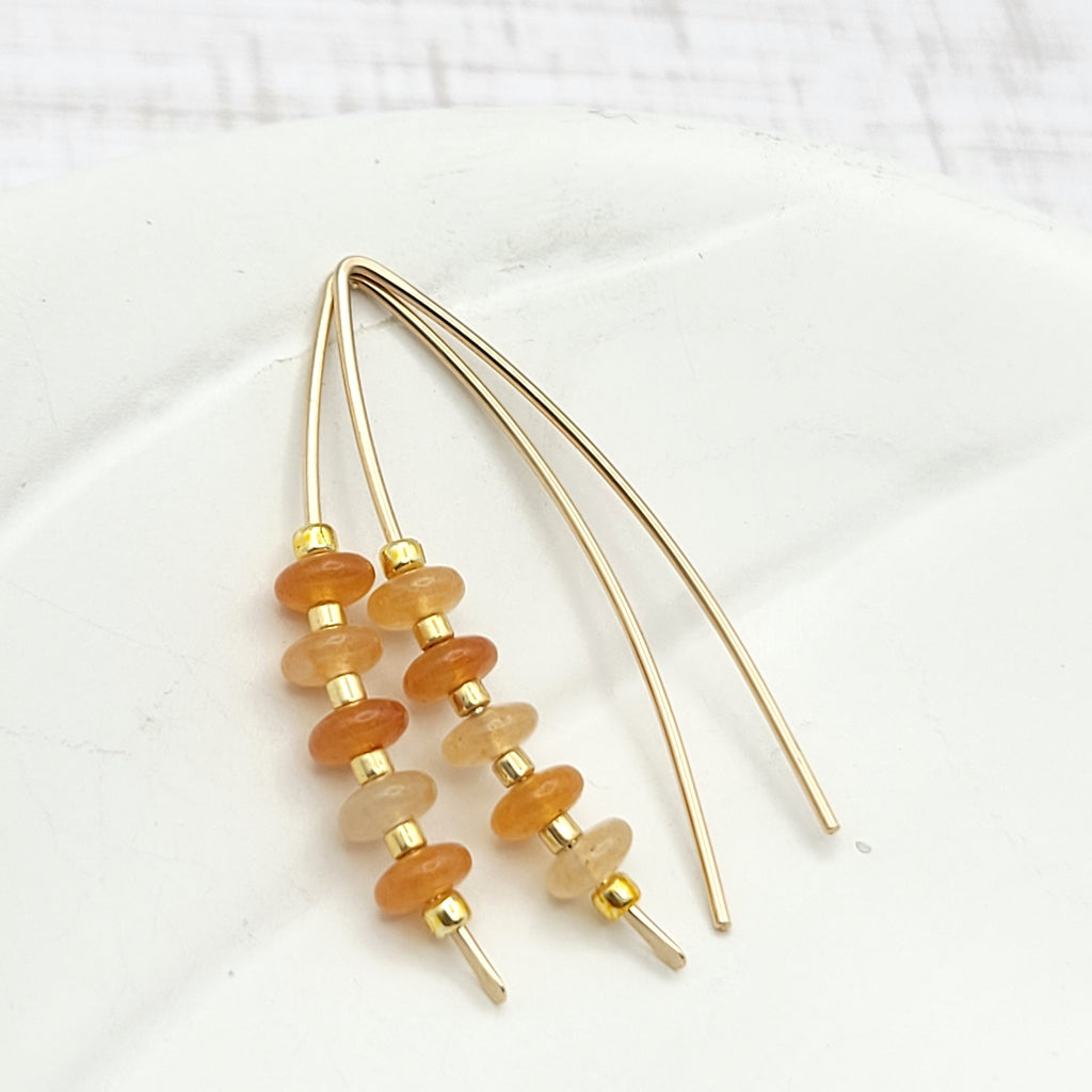 Wish - Orange Aventurine & Gold  Bijou by SAM