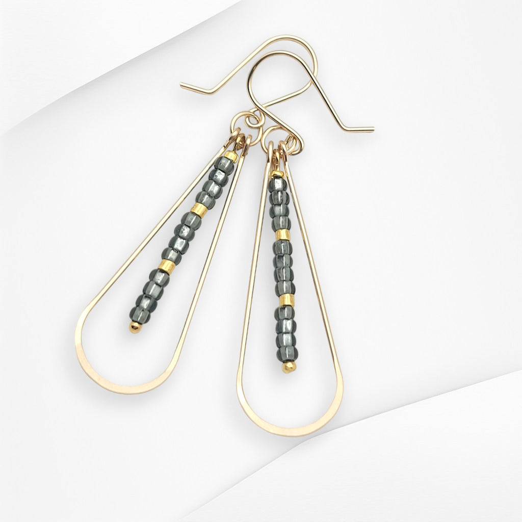 Harley - Gold & Smokey Quartz Earrings Bijou by SAM