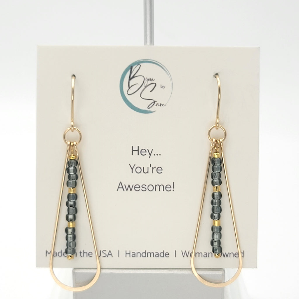 Harley - Gold & Smokey Quartz Earrings Bijou by SAM