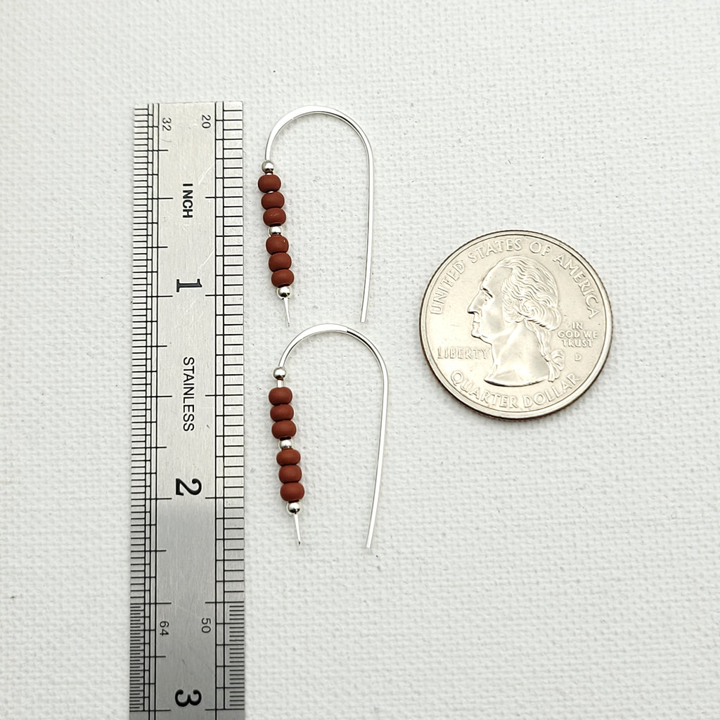 Cheval - Silver and Burnt Sienna Earrings Bijou by SAM