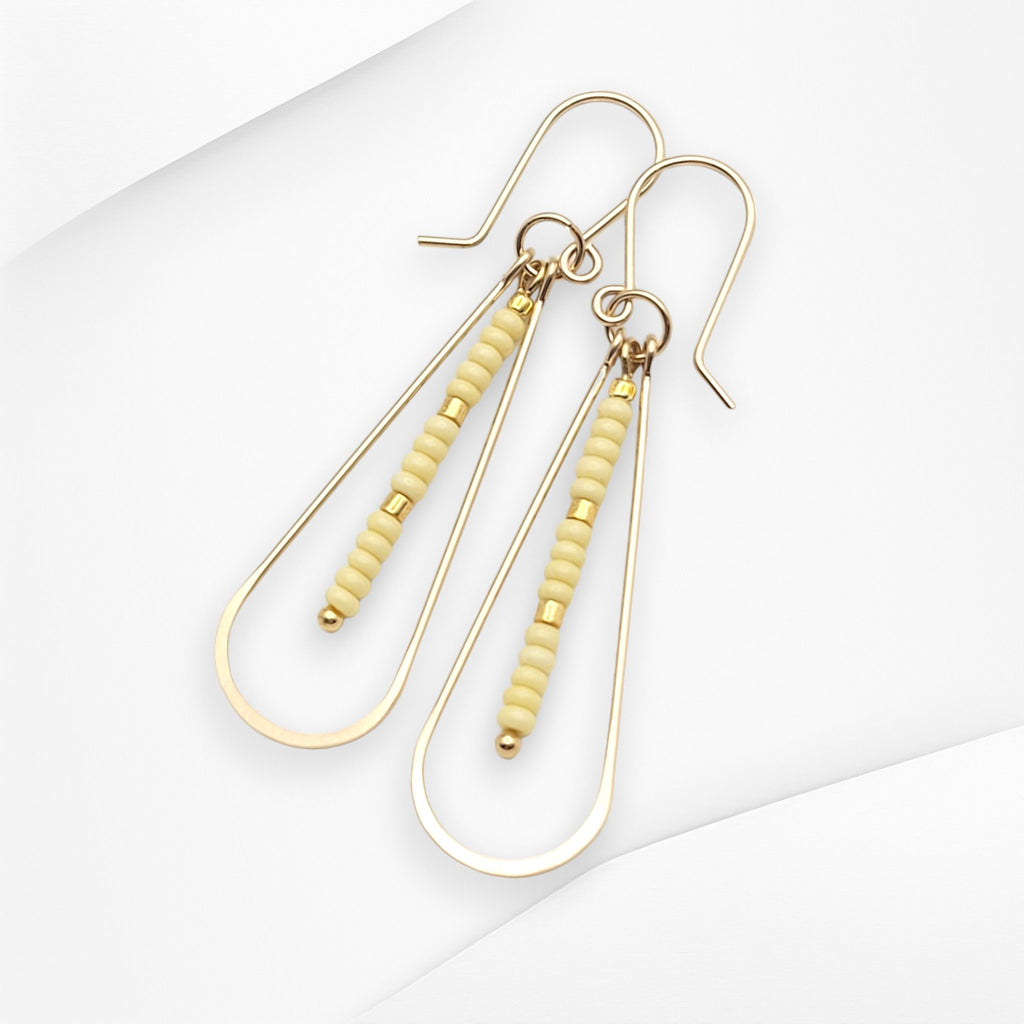 Harley - Gold & Pale Yellow Earrings Bijou by SAM