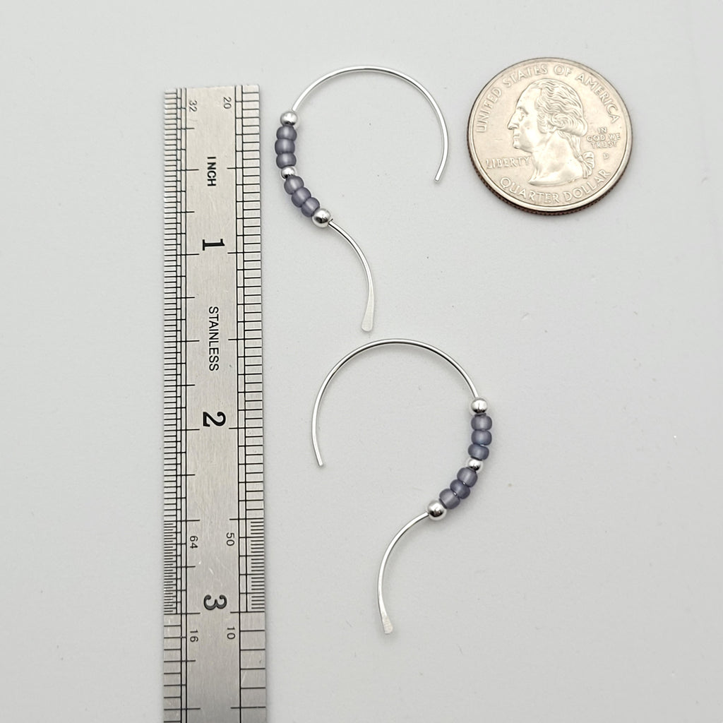 Open Heart - Silver & Light Purple Earrings Bijou by SAM