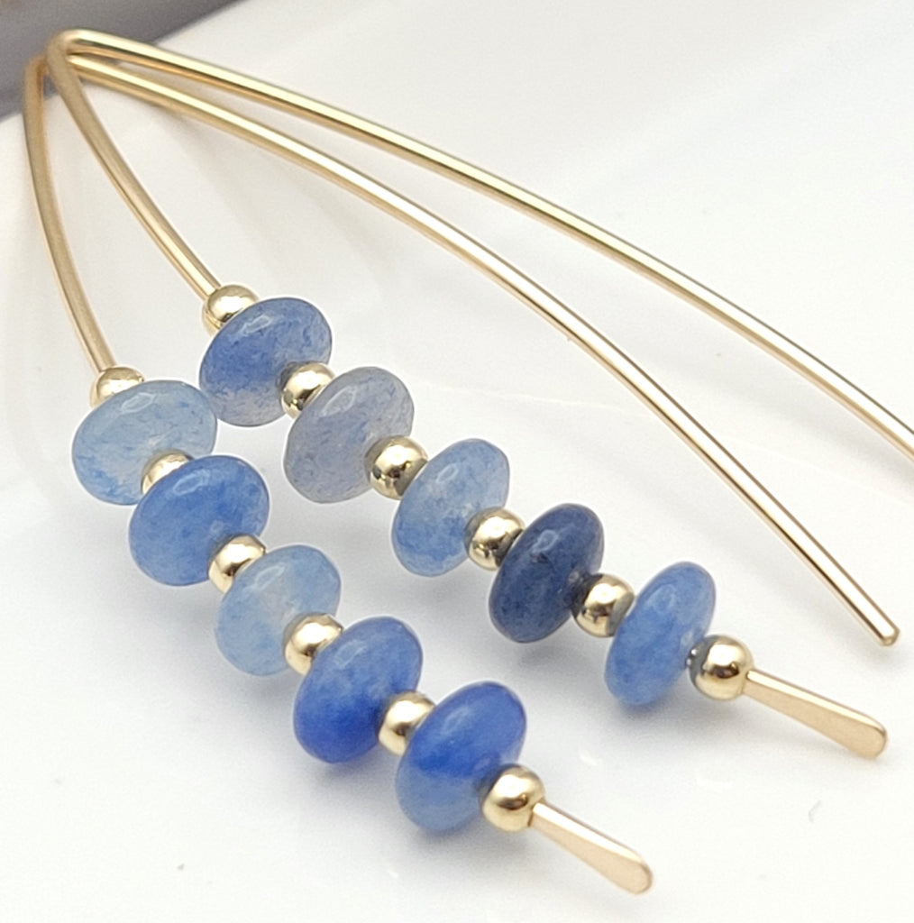 Wish - Gold & Blue Aventurine Earrings Bijou by SAM