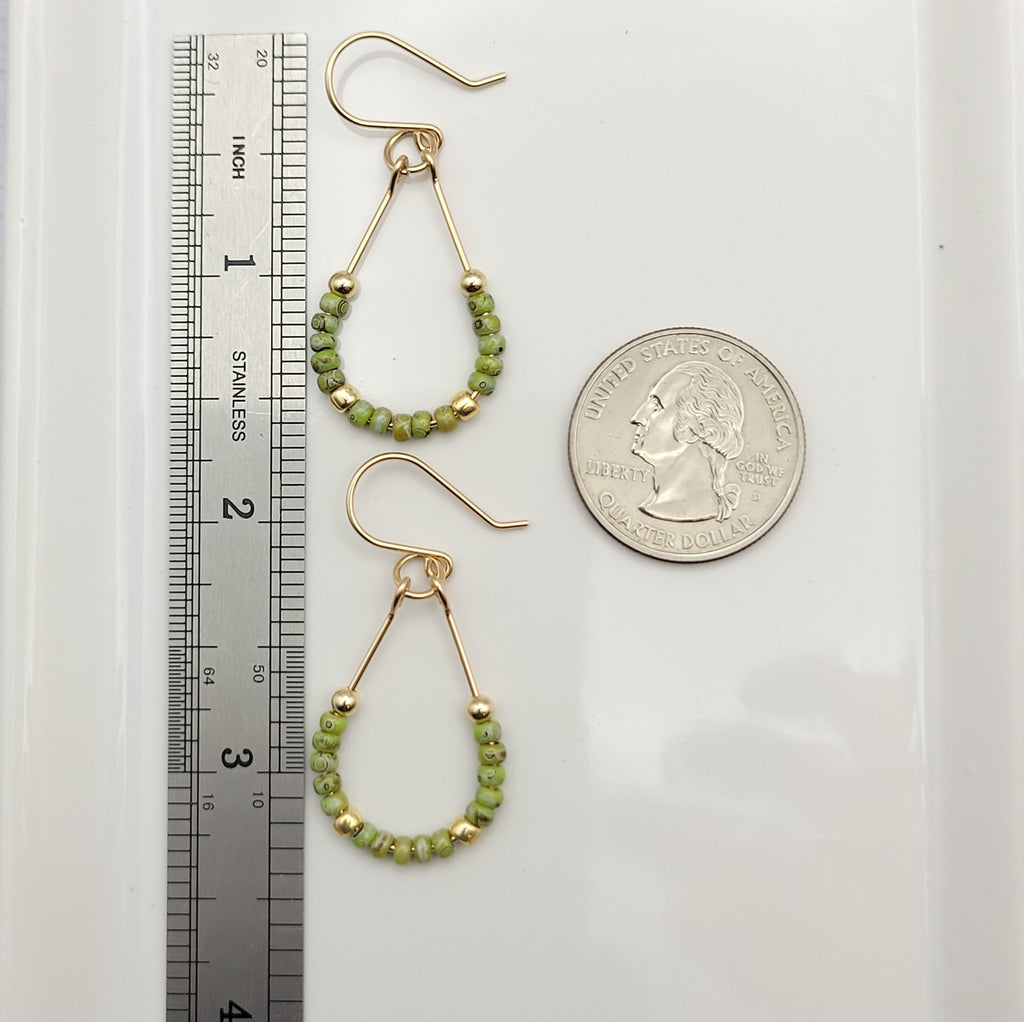 Lane - Gold & Chartreuse Earrings Bijou by SAM