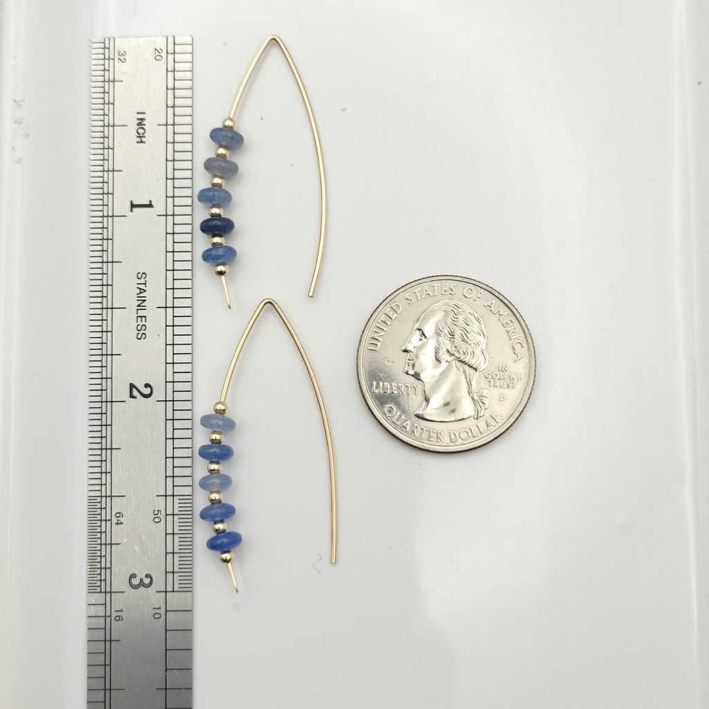 Wish - Gold & Blue Aventurine Earrings Bijou by SAM