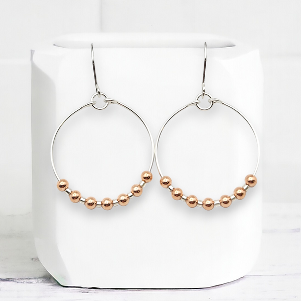 Luxe - Silver & Copper Earrings Bijou by SAM