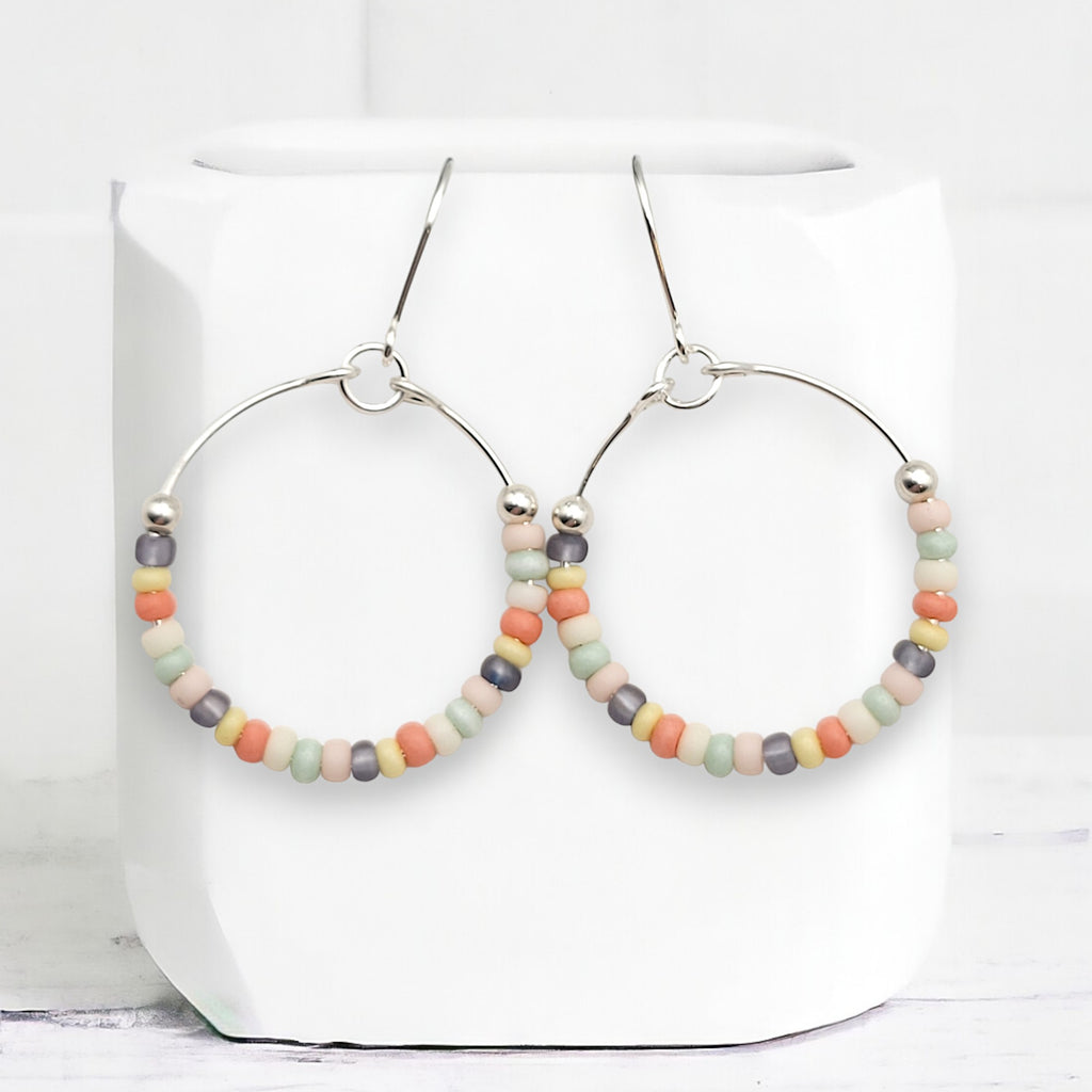 Boho - Silver & Spring Beads Earrings Bijou by SAM