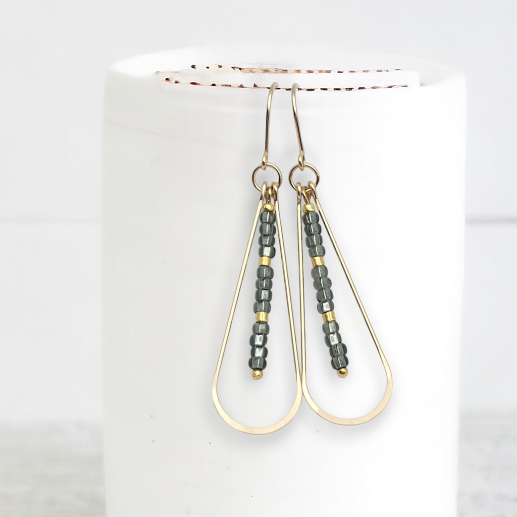 Harley - Gold & Smokey Quartz Earrings Bijou by SAM