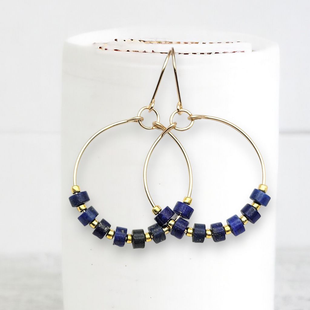 Boho - Gold & Lapis Lazuli Earrings Bijou by SAM