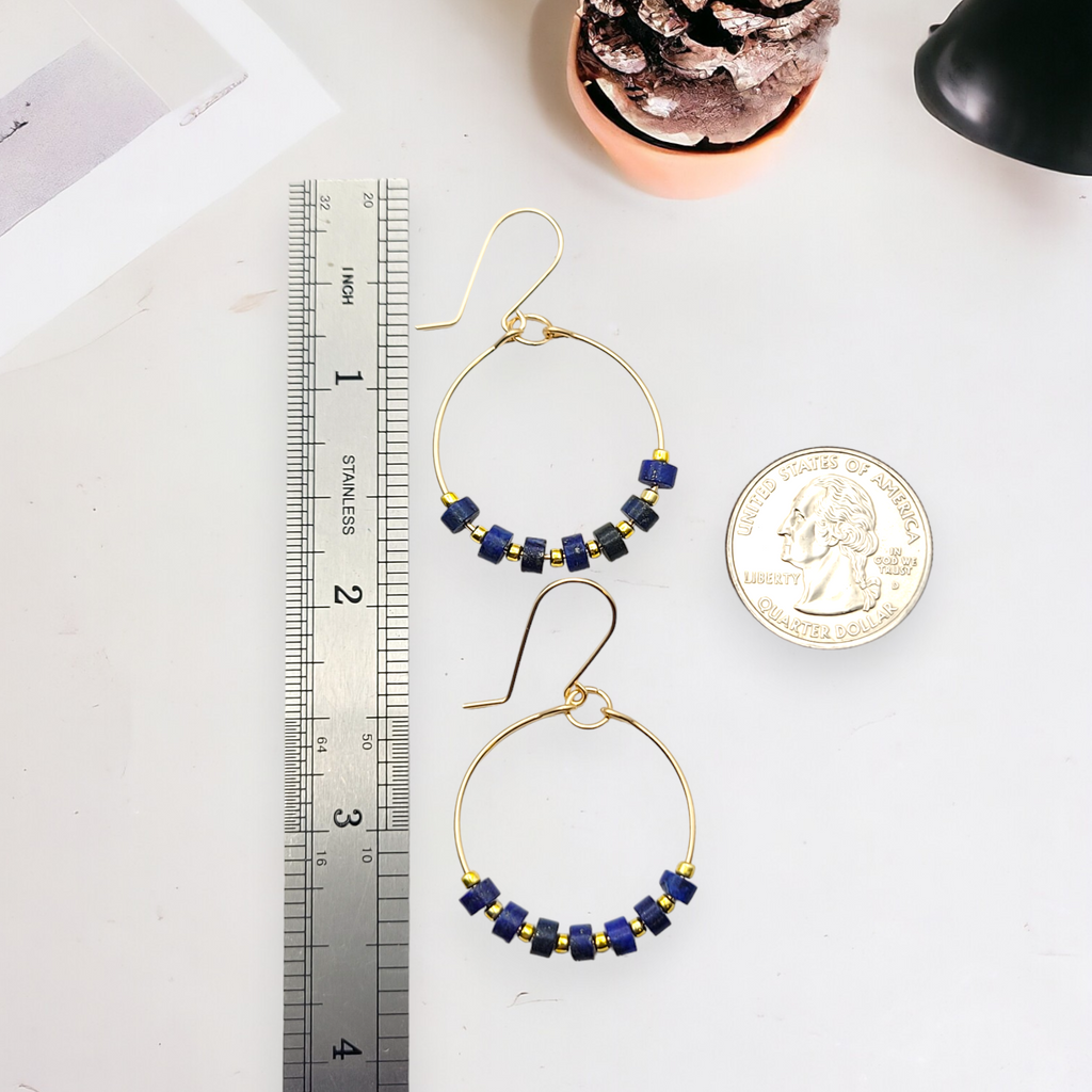 Boho - Gold & Lapis Lazuli Earrings Bijou by SAM