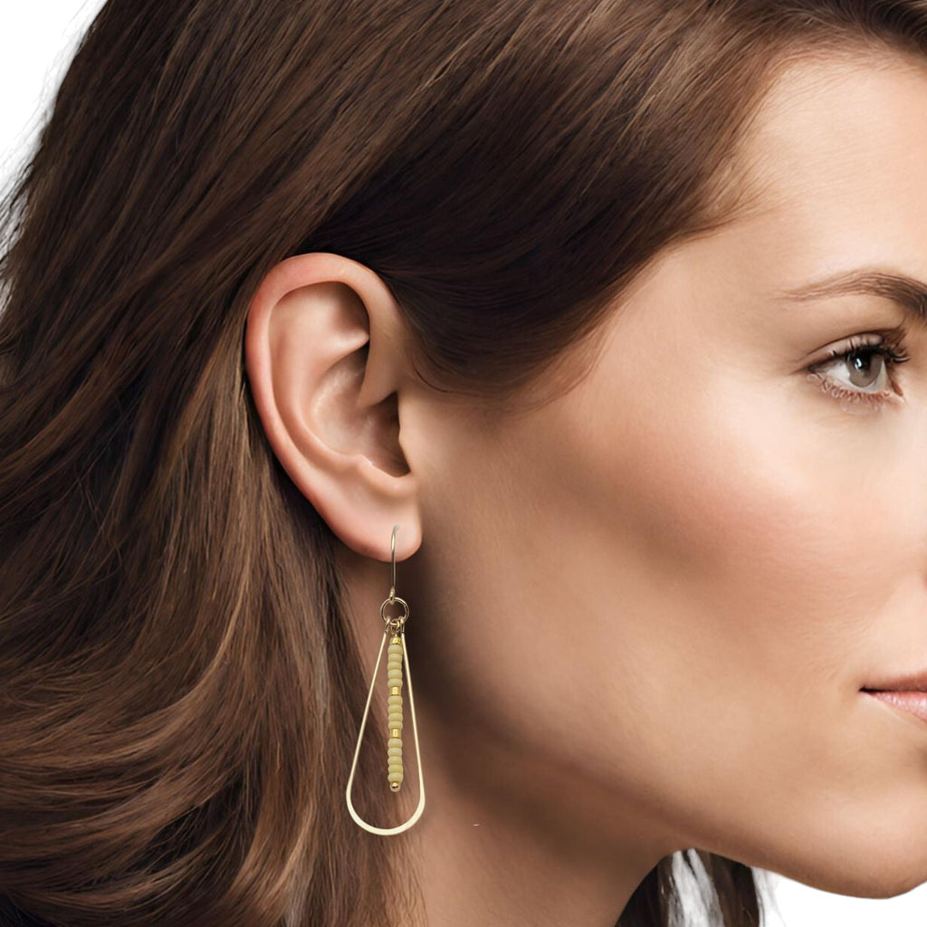 Harley - Gold & Pale Yellow Earrings Bijou by SAM