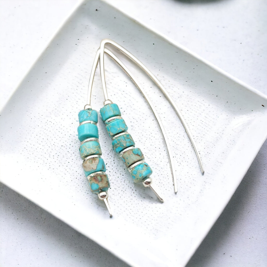 Wish -Turquoise & Silver Earrings Bijou by SAM