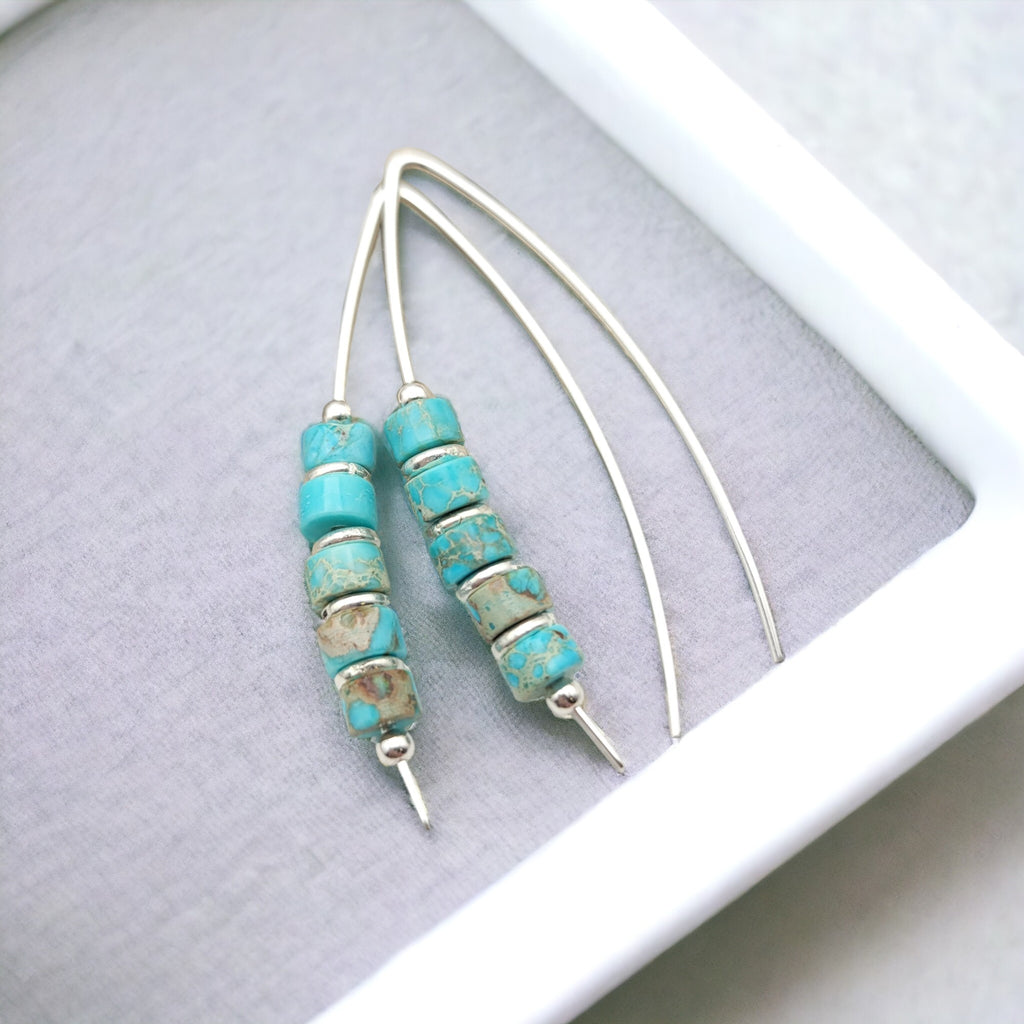 Wish -Turquoise & Silver Earrings Bijou by SAM