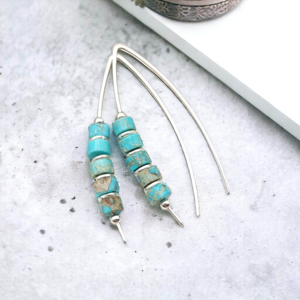 Wish -Turquoise & Silver Earrings Bijou by SAM