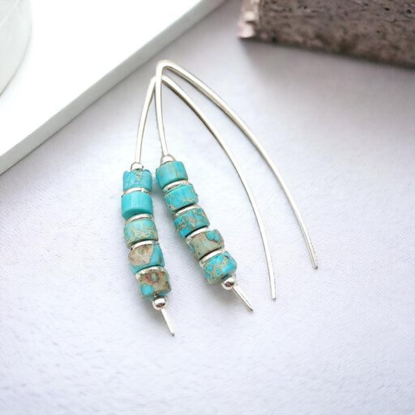 Wish -Turquoise & Silver Earrings Bijou by SAM