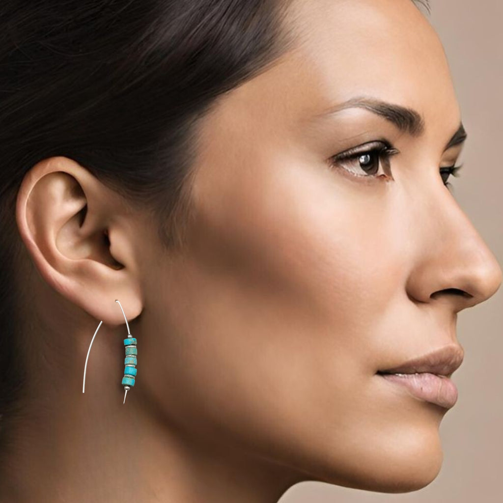 Wish -Turquoise & Silver Earrings Bijou by SAM