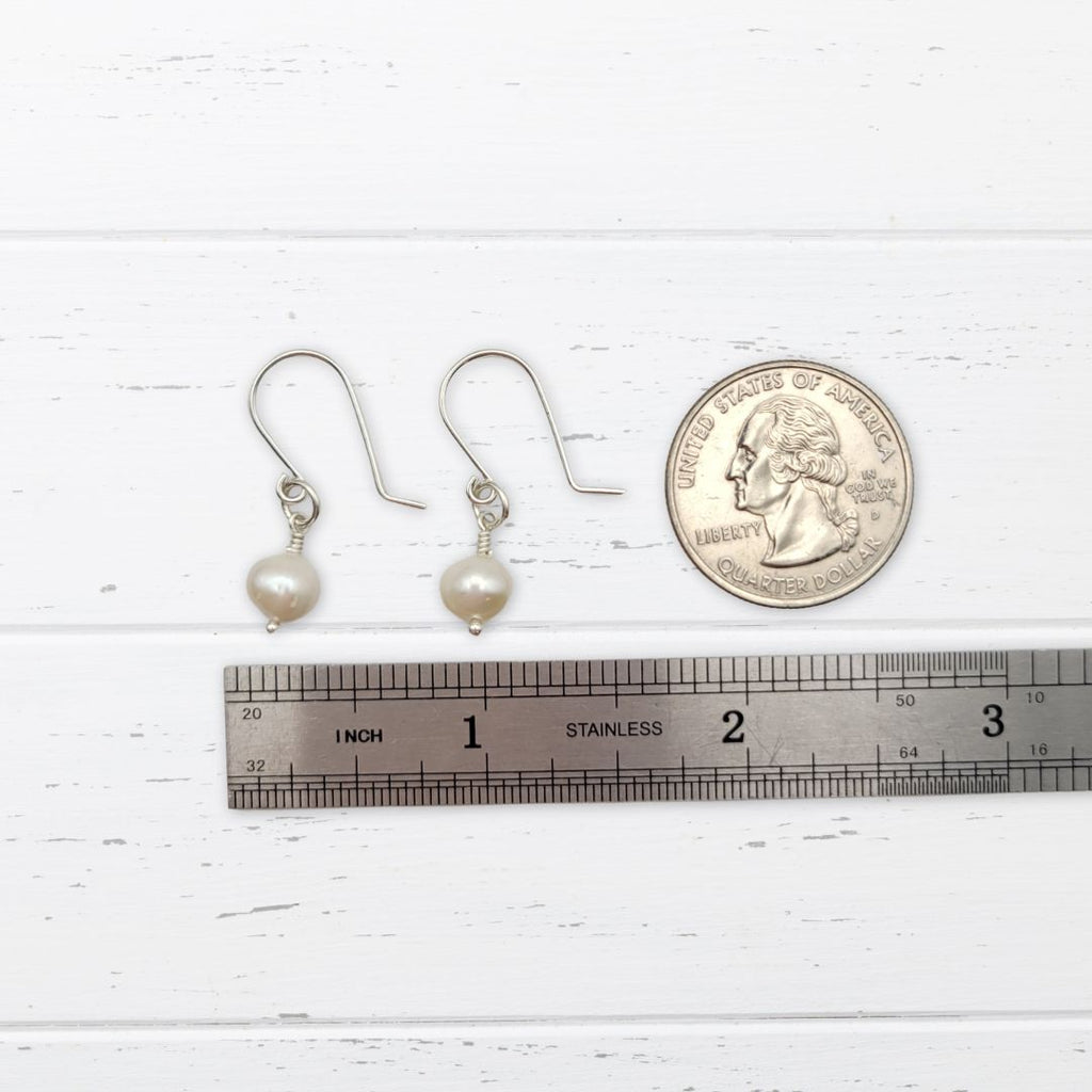 Pearl - Silver & Ivory Dangle Earrings Bijou by SAM