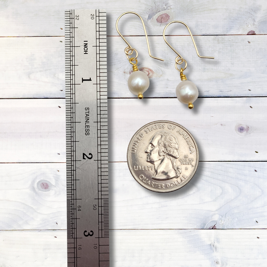 Pearl - Gold  & Ivory Dangle Earrings Bijou by SAM