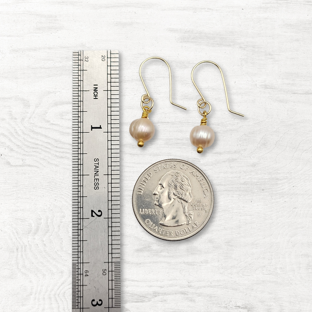 Pearl - Gold & Peach Earrings Bijou by SAM