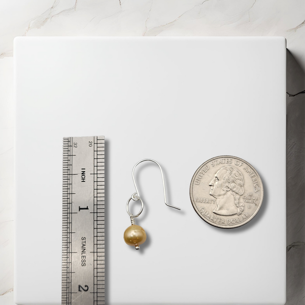 Pearl - Silver & Champagne Dangle Earrings Bijou by SAM