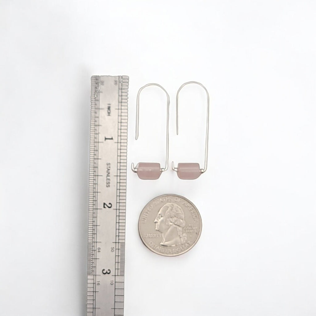 Arc - Silver & Rose Quartz Earrings Bijou by SAM