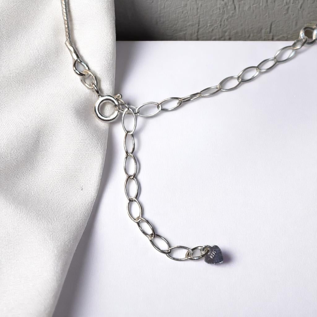 Sea Glass - Silver & Teal Blue Necklace Necklace Bijou by SAM