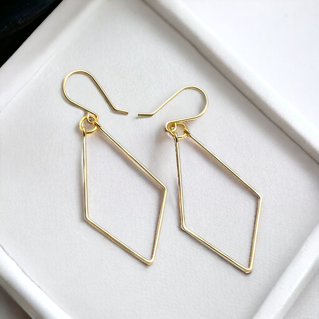 True - Gold Trapezoid Hoop Earrings Earrings Bijou by SAM