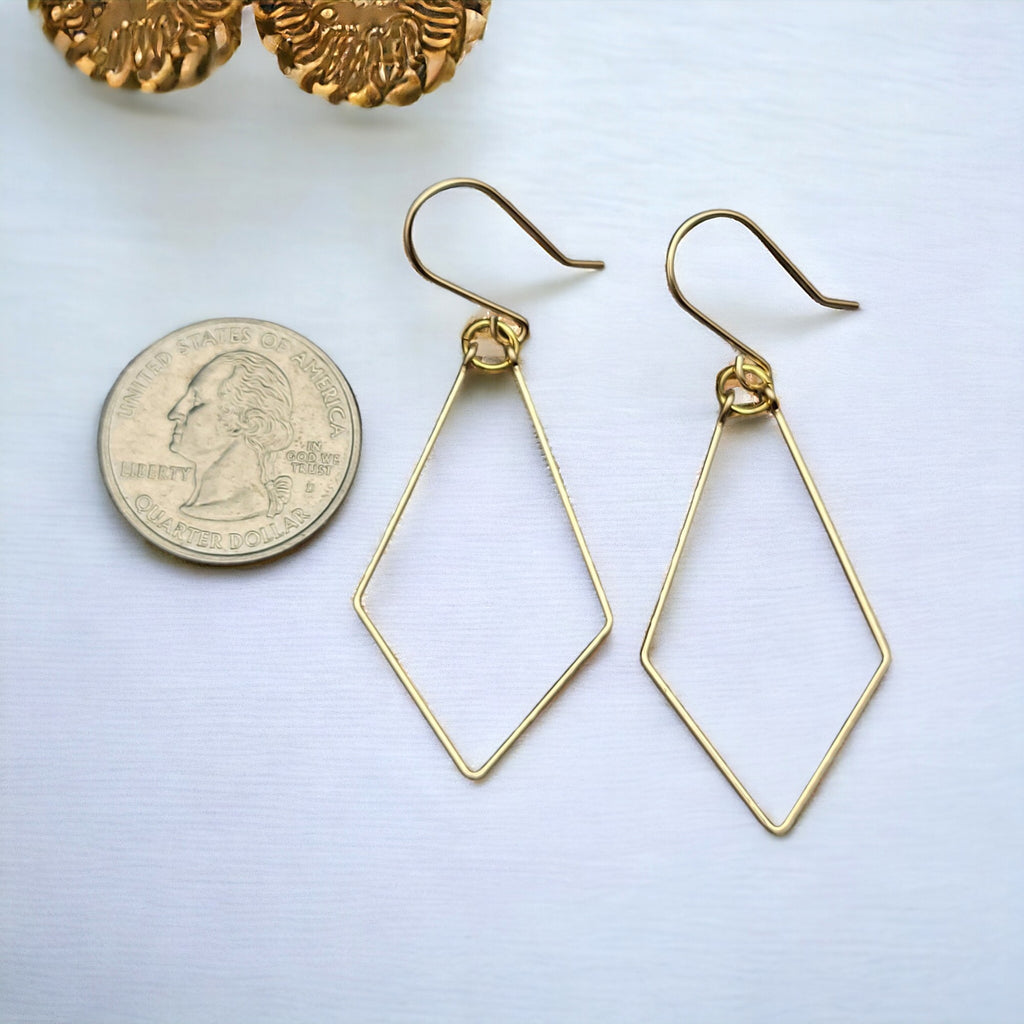 True - Gold Trapezoid Hoop Earrings Earrings Bijou by SAM