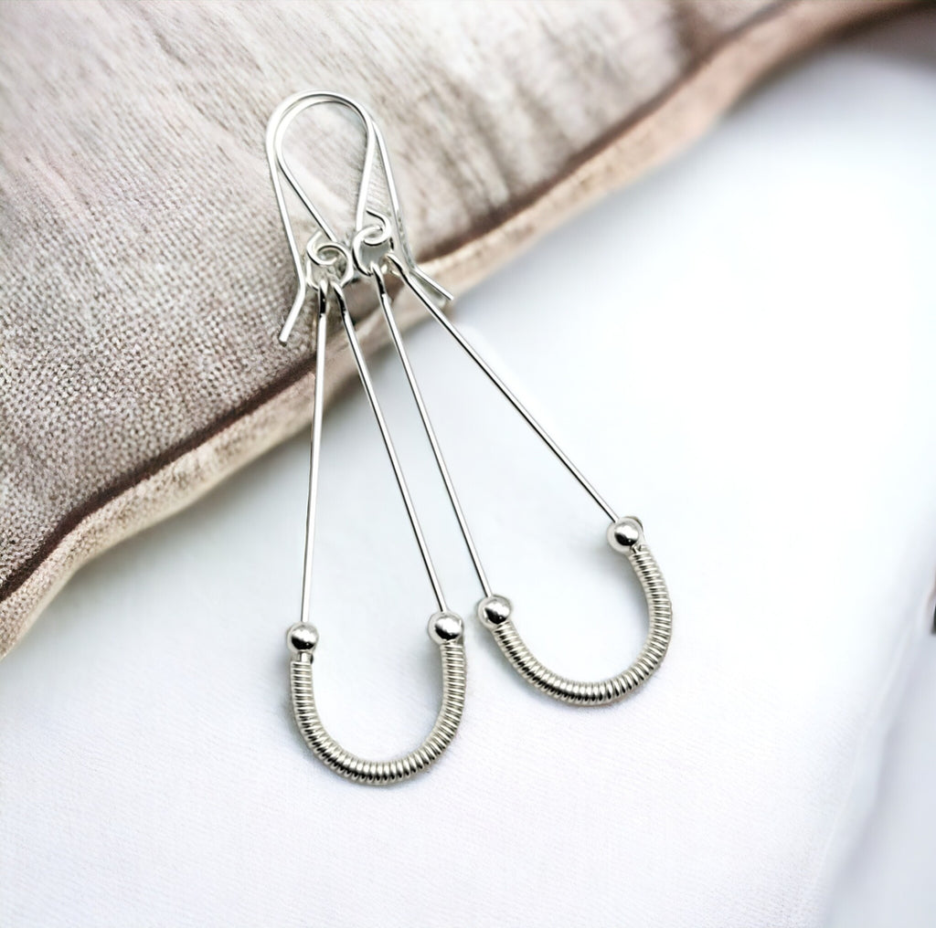 Harley - Silver & Silver Coil Earrings Bijou by SAM