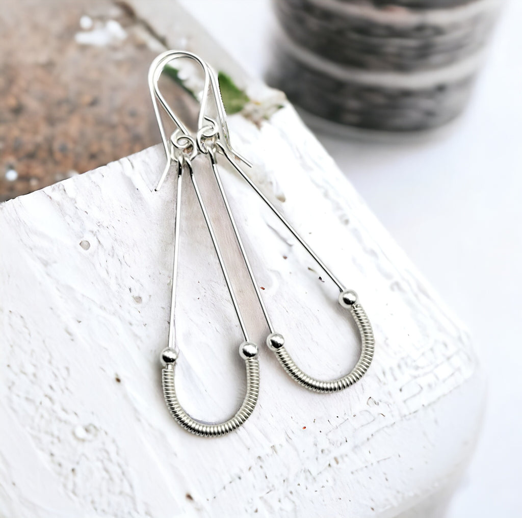 Harley - Silver & Silver Coil Earrings Bijou by SAM