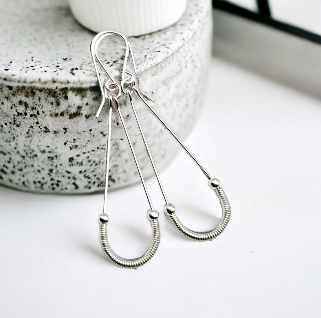 Harley - Silver & Silver Coil Earrings Bijou by SAM