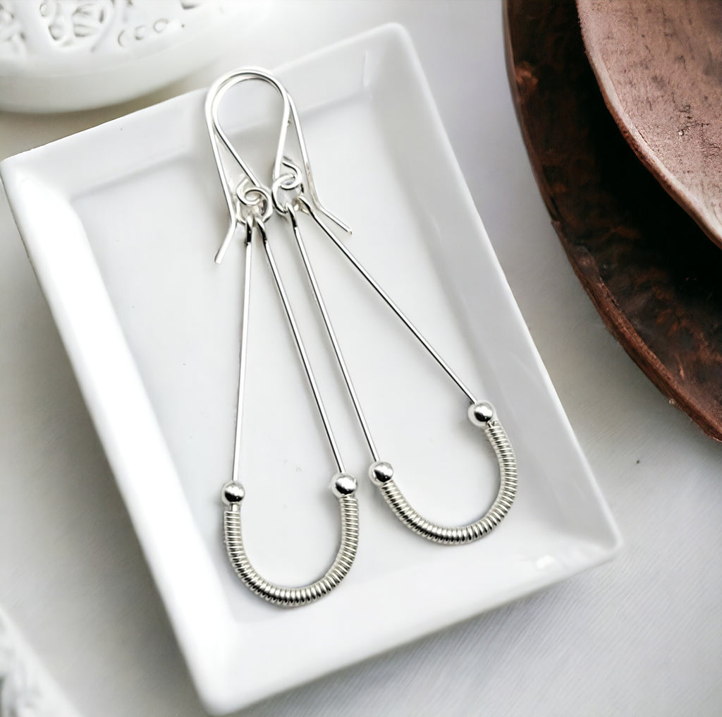 Harley - Silver & Silver Coil Earrings Bijou by SAM