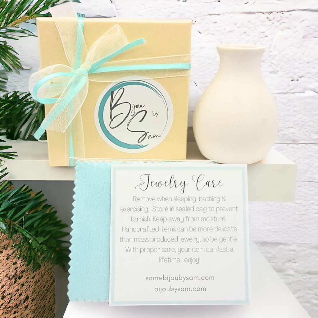 Lane - Gold & Coral Earrings Bijou by SAM