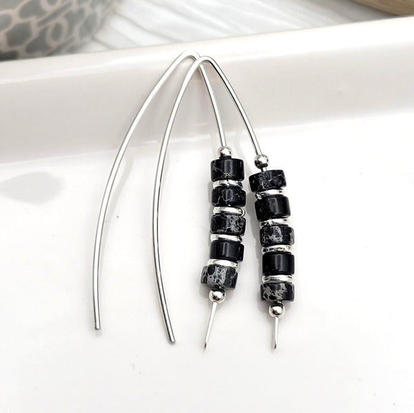 Wish - Black Jasper Earrings Bijou by SAM